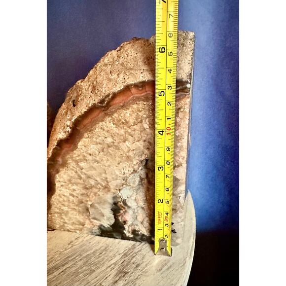 Geode Bookends, polished stone bookends, office decor, home decor - Picture 7 of 10